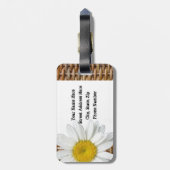 Étiquette À Bagage Étiquette en osier de bagage de marguerite (Dos Vertical)