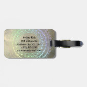 Étiquette À Bagage Étiquette en pastel de bagage de mandala (Dos horizontal)