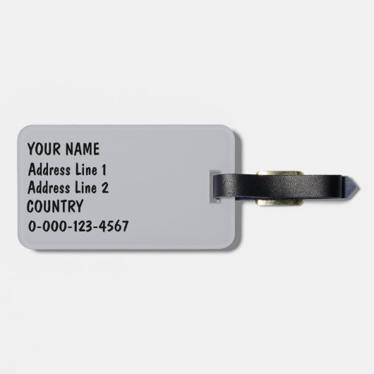 Étiquette À Bagage Étiquette faite sur commande de bagage (Dos horizontal)