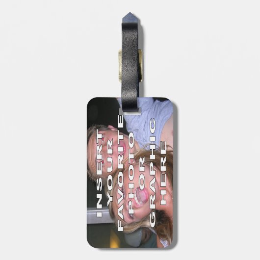 Étiquette À Bagage Étiquette faite sur commande de bagage avec votre (Dos Vertical)