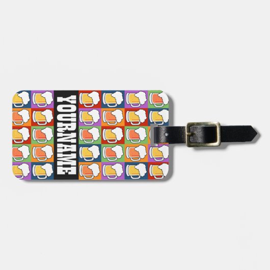 Étiquette À Bagage Étiquette faite sur commande de bagage d'art de (Devant horizontal)