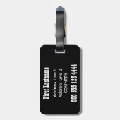 Étiquette À Bagage Étiquette faite sur commande de bagage d'art de (Dos Vertical)