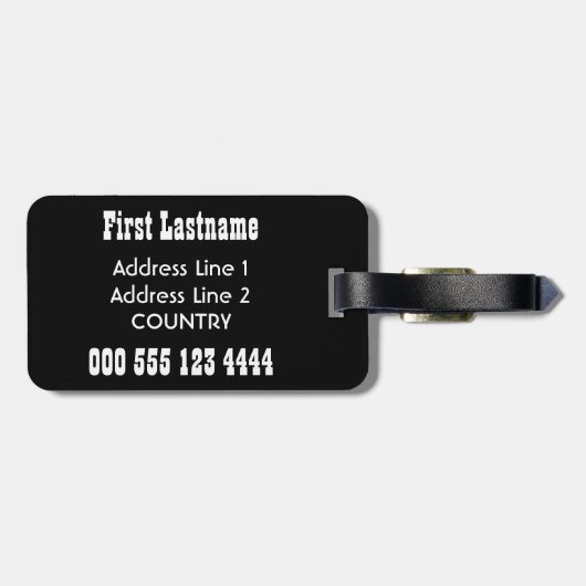 Étiquette À Bagage Étiquette faite sur commande de bagage d'art de (Dos horizontal)