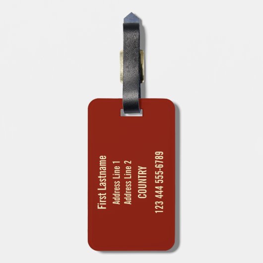 Étiquette À Bagage Étiquette faite sur commande de bagage d'aviation (Dos Vertical)