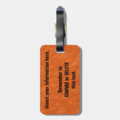 Étiquette À Bagage Étiquette faite sur commande de bagage de (Dos Vertical)