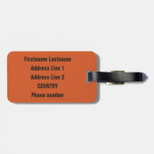 Étiquette À Bagage Étiquette faite sur commande de bagage de (Dos horizontal)