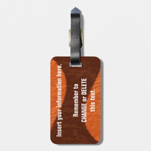 Étiquette À Bagage Étiquette faite sur commande de bagage de (Dos Vertical)