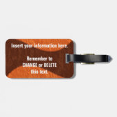 Étiquette À Bagage Étiquette faite sur commande de bagage de (Dos horizontal)