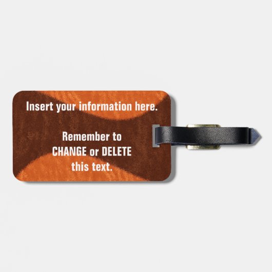 Étiquette À Bagage Étiquette faite sur commande de bagage de (Dos horizontal)