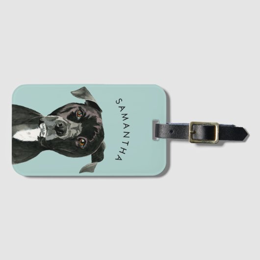 Étiquette À Bagage Étiquette faite sur commande | de bagage de chien (Devant Horizontal)