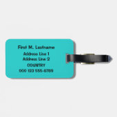 Étiquette À Bagage Étiquette faite sur commande de bagage de crabe (Dos horizontal)