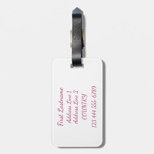 Étiquette À Bagage Étiquette faite sur commande de bagage de fille de (Dos Vertical)