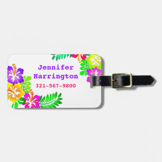Étiquette À Bagage Étiquette faite sur commande de bagage de fleurs