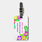 Étiquette À Bagage Étiquette faite sur commande de bagage de fleurs (Devant Vertical)