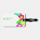 Étiquette À Bagage Étiquette faite sur commande de bagage de fleurs (Dos horizontal)