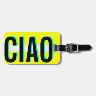 Étiquette À Bagage Étiquette faite sur commande de bagage de jaune de