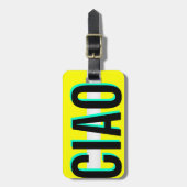 Étiquette À Bagage Étiquette faite sur commande de bagage de jaune de (Devant Vertical)