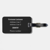 Étiquette À Bagage Étiquette faite sur commande de bagage de joueur (Dos horizontal)