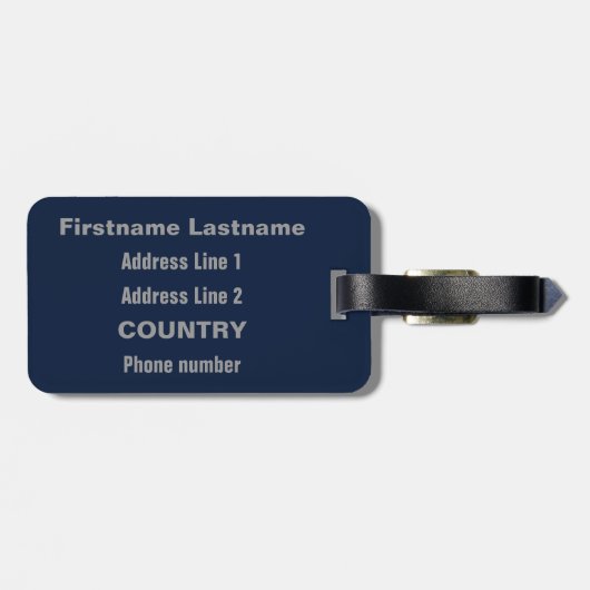 Étiquette À Bagage Étiquette faite sur commande de bagage de la (Dos horizontal)