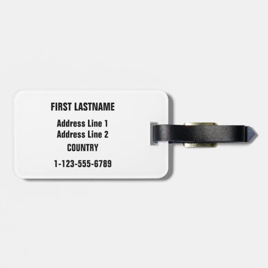 Étiquette À Bagage Étiquette faite sur commande de bagage de nuances (Dos horizontal)