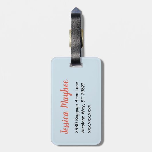 Étiquette À Bagage Étiquette faite sur commande de bagage de paresse (Dos Vertical)