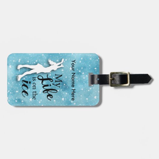 Étiquette À Bagage Étiquette faite sur commande de bagage de patinage (Devant horizontal)