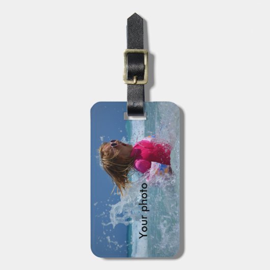 Étiquette À Bagage Étiquette faite sur commande de bagage de photo (Devant Vertical)