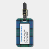 Étiquette À Bagage Étiquette faite sur commande de bagage de plaid de (Devant Vertical)