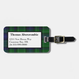 Étiquette À Bagage Étiquette faite sur commande de bagage de plaid de