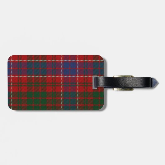 Étiquette À Bagage Étiquette faite sur commande de bagage de plaid de (Dos horizontal)