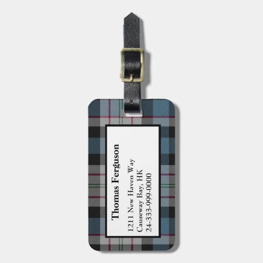 Étiquette À Bagage Étiquette faite sur commande de bagage de plaid de (Devant Vertical)
