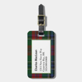 Étiquette À Bagage Étiquette faite sur commande de bagage de plaid de (Devant Vertical)