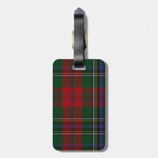 Étiquette À Bagage Étiquette faite sur commande de bagage de plaid de (Dos Vertical)