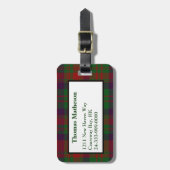 Étiquette À Bagage Étiquette faite sur commande de bagage de plaid de (Devant Vertical)