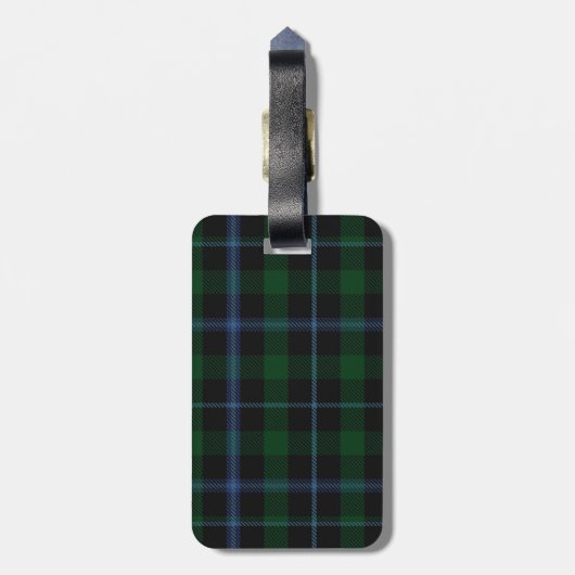Étiquette À Bagage Étiquette faite sur commande de bagage de plaid de (Dos Vertical)