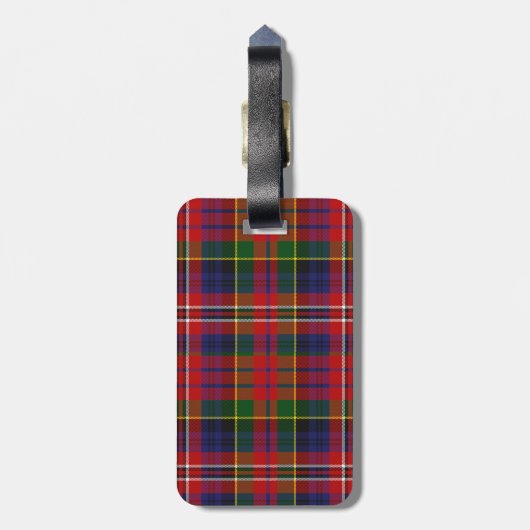 Étiquette À Bagage Étiquette faite sur commande de bagage de plaid de (Dos Vertical)