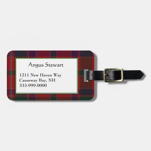 Étiquette À Bagage Étiquette faite sur commande de bagage de plaid de (Devant horizontal)