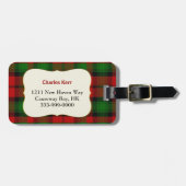 Étiquette À Bagage Étiquette faite sur commande de bagage de plaid de (Devant horizontal)