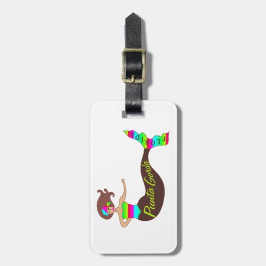 Étiquette À Bagage Étiquette faite sur commande de bagage de sirène (Devant Vertical)