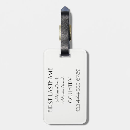 Étiquette À Bagage Étiquette faite sur commande de bagage de Tour (Dos Vertical)