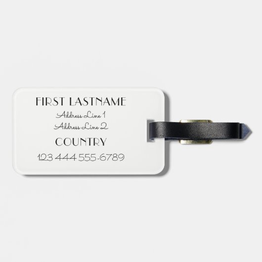 Étiquette À Bagage Étiquette faite sur commande de bagage de Tour (Dos horizontal)