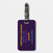 Étiquette À Bagage Étiquette faite sur commande de bagage de triangle (Dos Vertical)