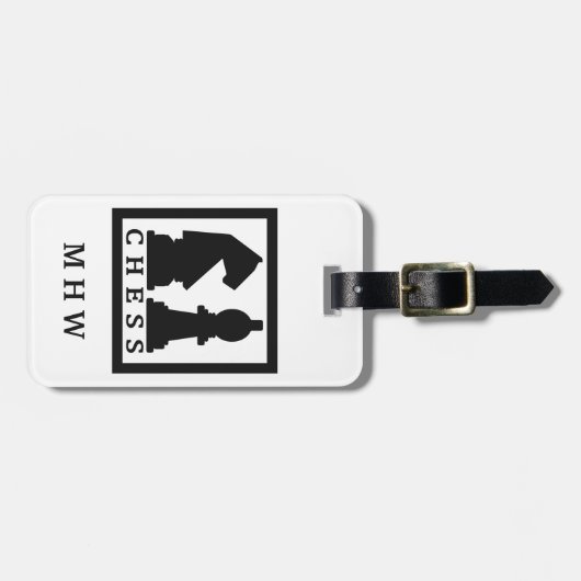 Étiquette À Bagage Étiquette faite sur commande de bagage d'ÉCHECS (Devant horizontal)