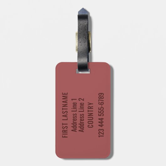 Étiquette À Bagage Étiquette faite sur commande de bagage des textes (Dos Vertical)