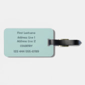 Étiquette À Bagage Étiquette faite sur commande de bagage des textes (Dos horizontal)