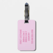 Étiquette À Bagage Étiquette faite sur commande de bagage des textes (Dos Vertical)