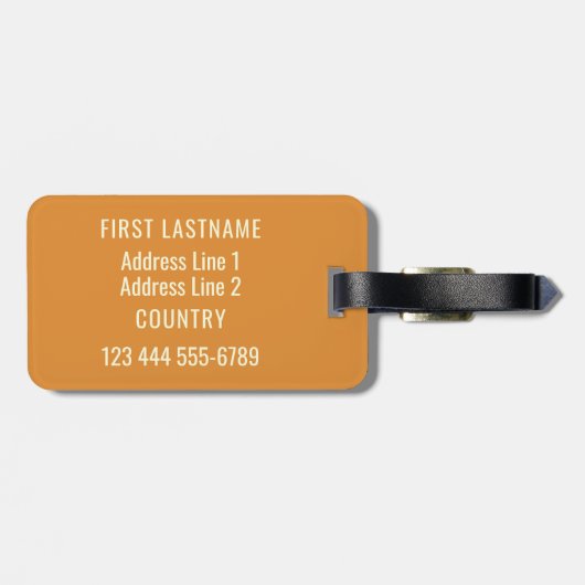 Étiquette À Bagage Étiquette faite sur commande de bagage des textes (Dos horizontal)