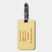 Étiquette À Bagage Étiquette faite sur commande de bagage des textes (Dos Vertical)