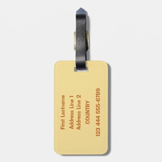 Étiquette À Bagage Étiquette faite sur commande de bagage des textes (Dos Vertical)