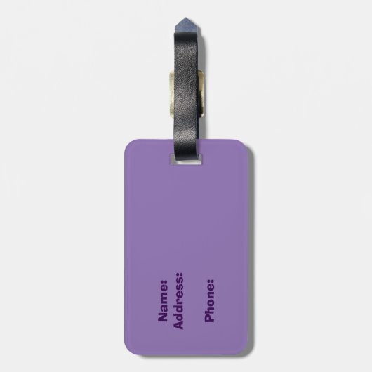 Étiquette À Bagage Étiquette faite sur commande d'identification de (Dos Vertical)